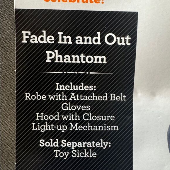 Kids Fade In and Out Phantom Halloween Costume Size M 8 NEW - Picture 6 of 9